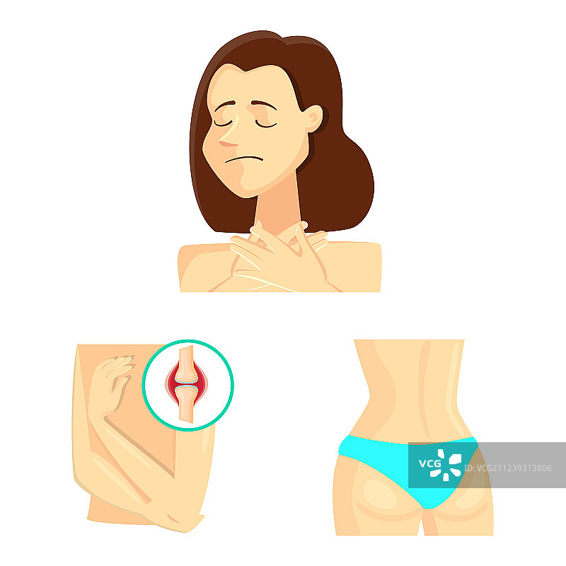 疼痛和疾病标志集图片素材