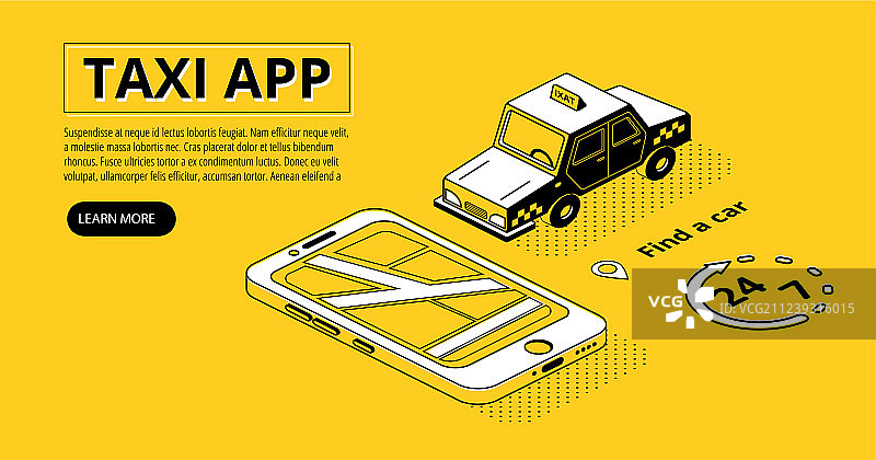 出租车App半色调2.5D图片素材