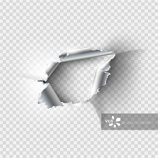 金属撕裂的粗糙破洞图片素材