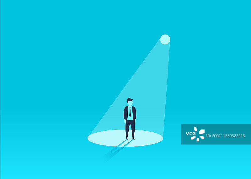 聚光灯下的人力资源商人图片素材