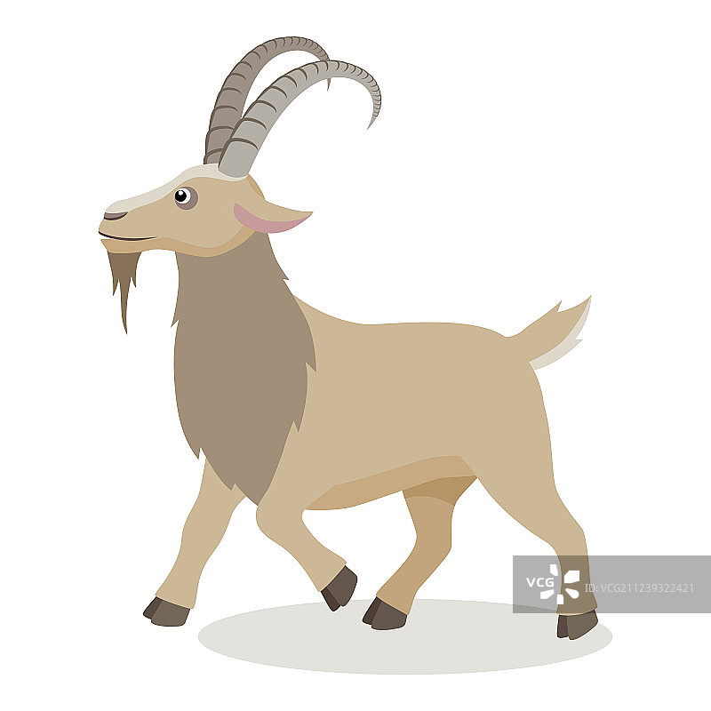 不同姿势的卡通山羊扁平风格图片素材