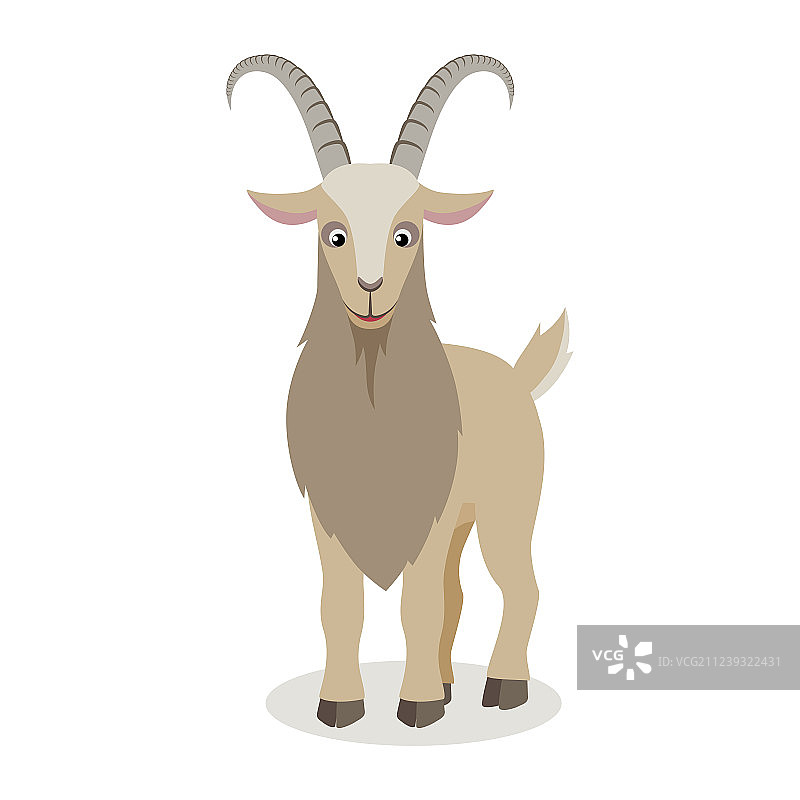 不同姿势的卡通山羊扁平风格图片素材