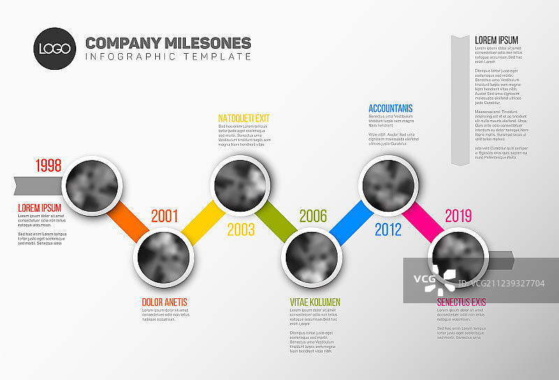 带照片的时间轴信息图模板图片素材