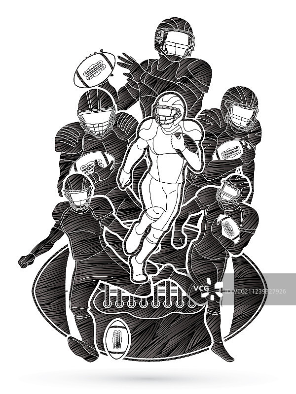 美式橄榄球运动员运动瞬间图片素材