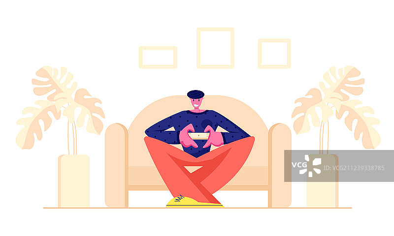 青少年用游戏手柄玩电脑游戏图片素材