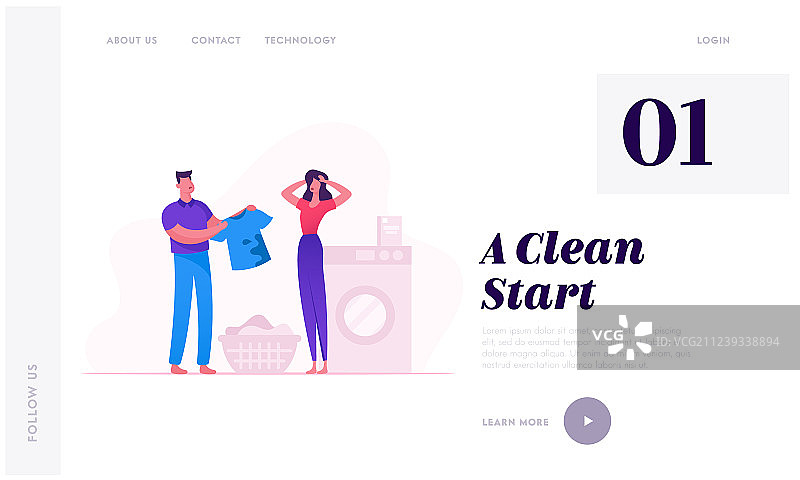 日常家务网站着陆页图片素材