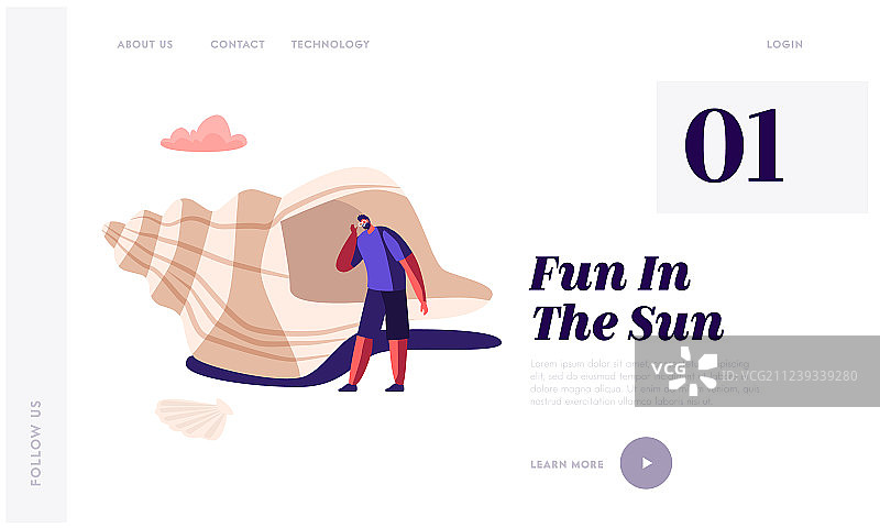 夏季假期旅游网站着陆页图片素材