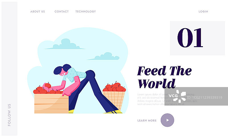 女农民采摘苹果图片素材