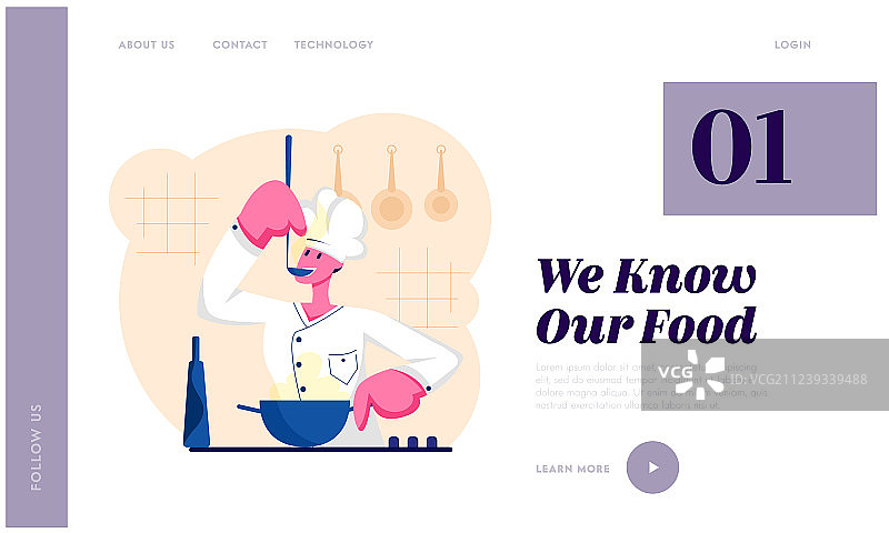 穿白色制服品尝美味汤的男厨师图片素材