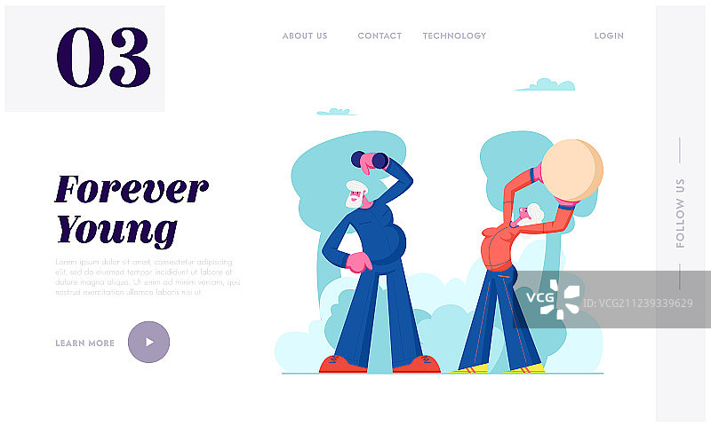 快乐的老年夫妇在户外锻炼图片素材