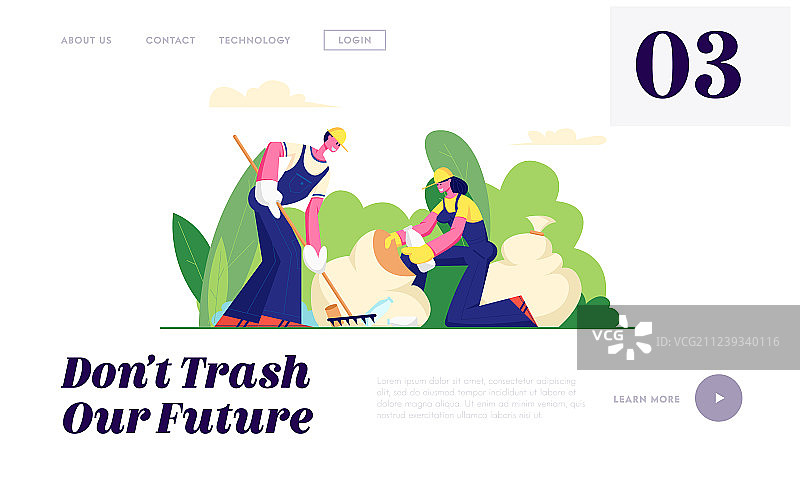 生态保护志愿者清理垃圾图片素材