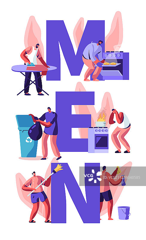 男人做家务的概念清扫图片素材