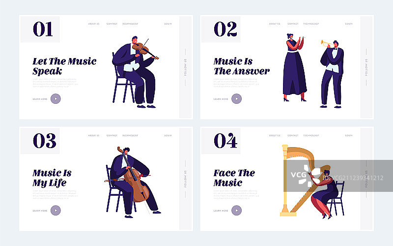 带有乐器的古典音乐家网站图片素材