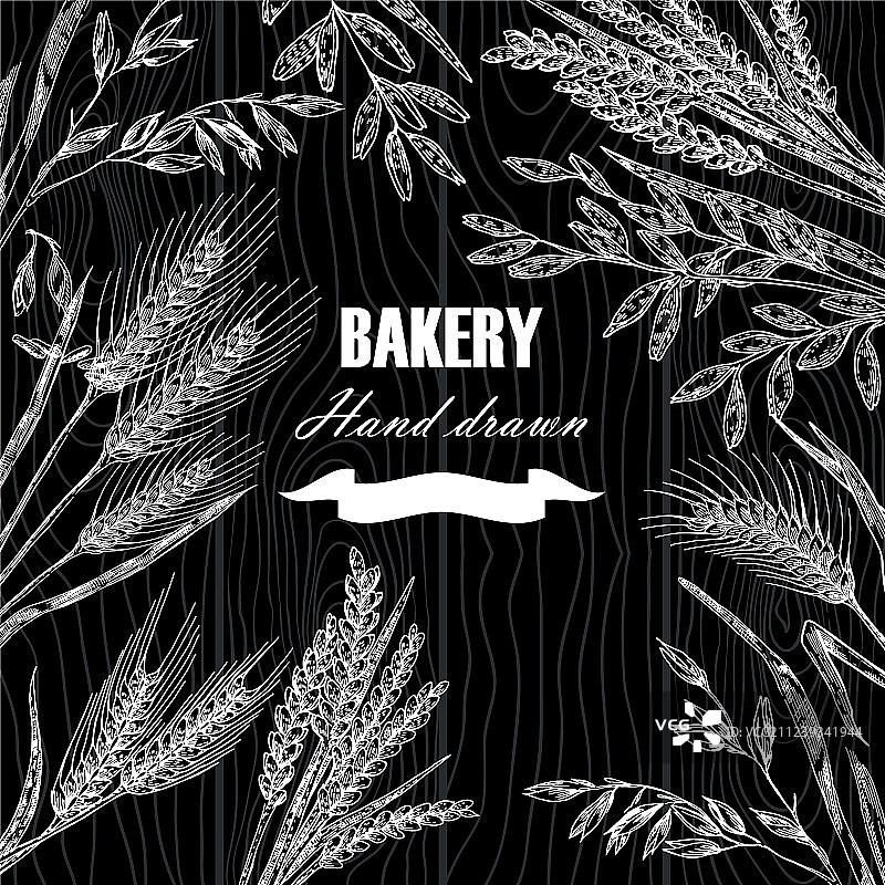 手绘小麦面包设计模板图片素材