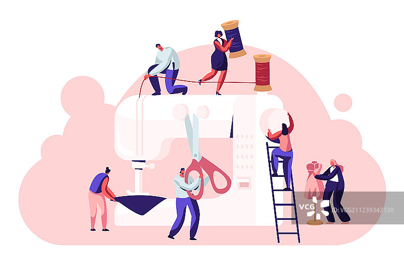 服装设计师创作服装的时尚设计概念图片素材