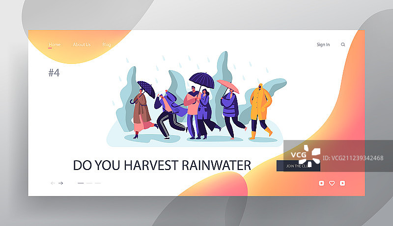 潮湿的雨季秋冬季网站登录页图片素材