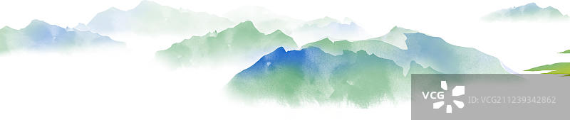 水墨风格插画大山图片素材