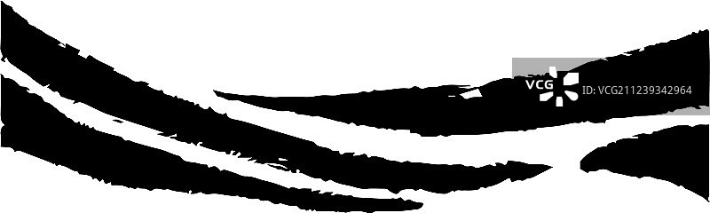 手绘黑色笔触波浪线图片素材