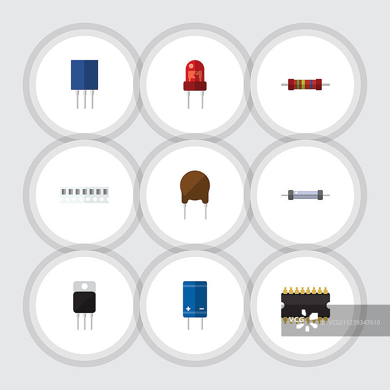 扁平风格微处理器技术图标图片素材