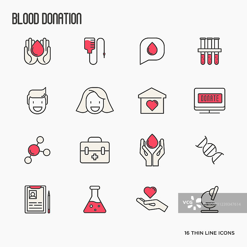 献血细线图标集图片素材