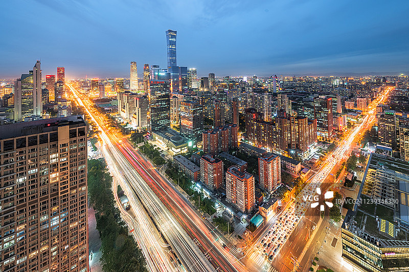 北京夜晚城市风光图片素材