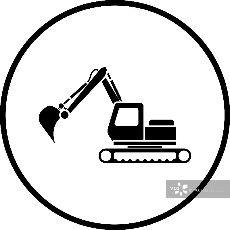 建筑挖掘机图标图片素材