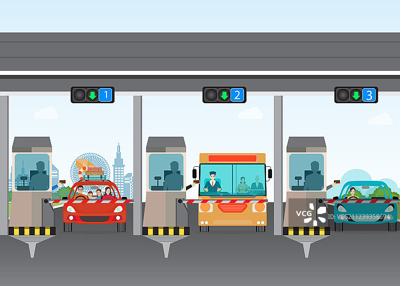 驾车通过收费站图片素材