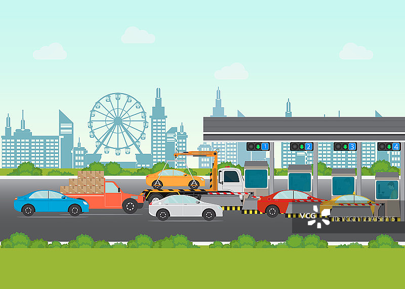 驾车通过收费站图片素材