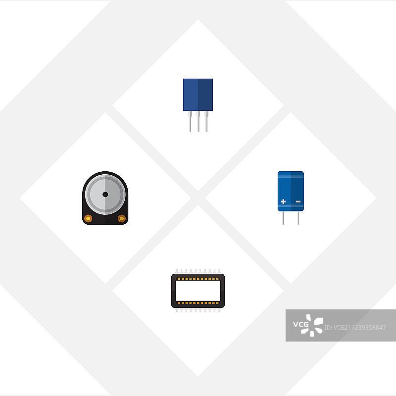 扁平风格插座晶体管技术图标图片素材