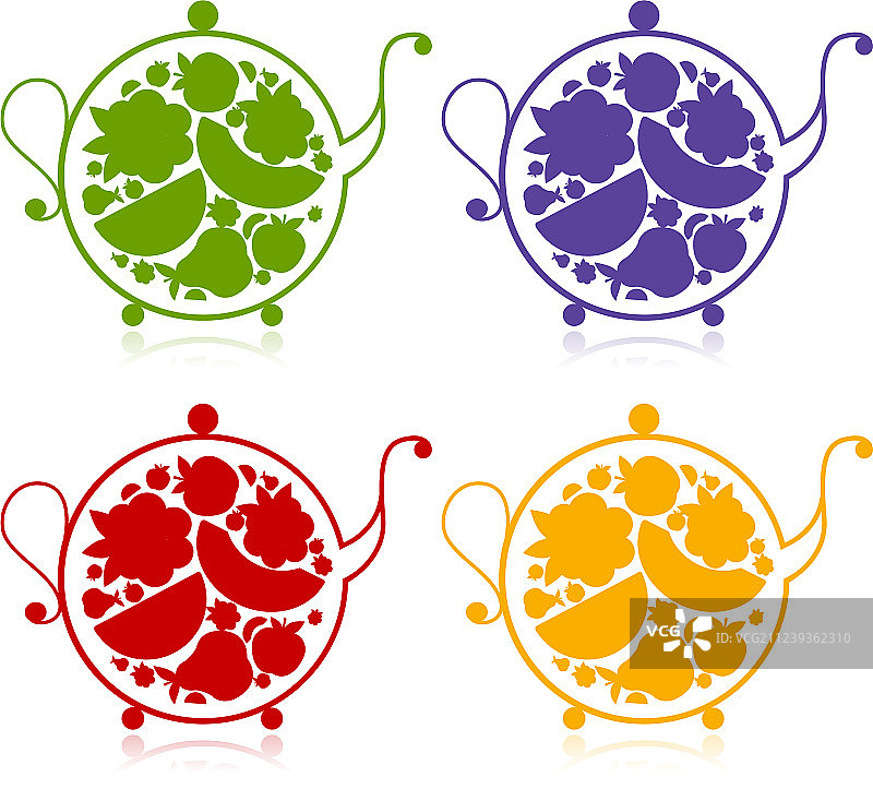 水果浆果茶壶速写图片素材