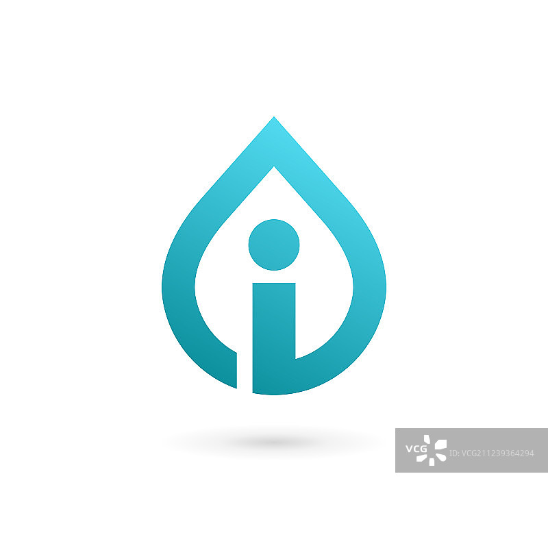 水滴字母I标志图标设计模板图片素材