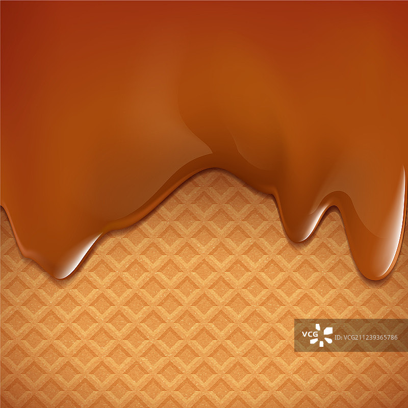 焦糖华夫饼甜点背景图片素材