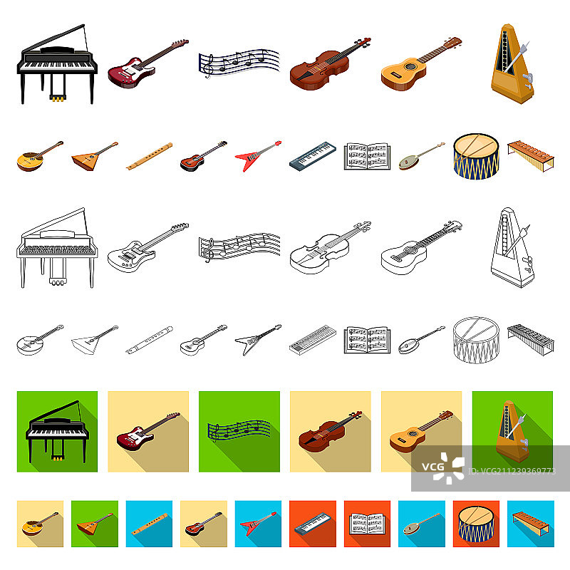 成套乐器卡通图标图片素材