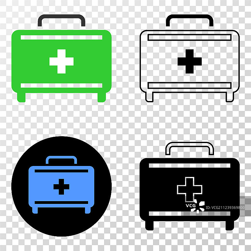 带轮廓的EPS急救箱图标图片素材