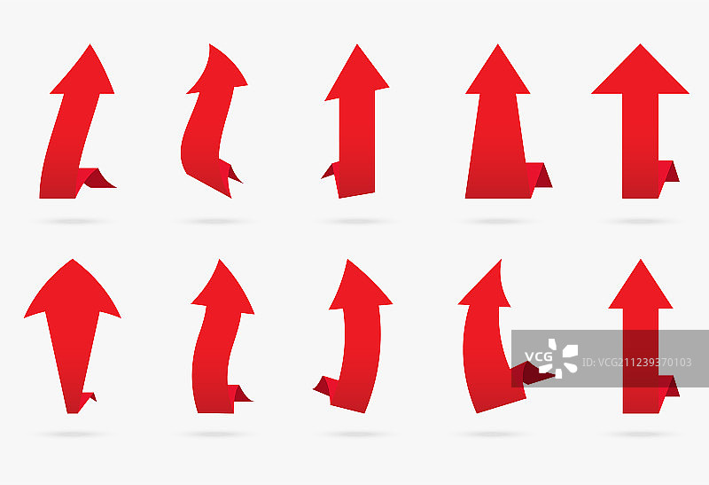 红色天鹅绒箭头贴纸合集图片素材
