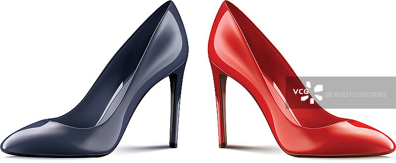 红色黑色高跟鞋图片素材