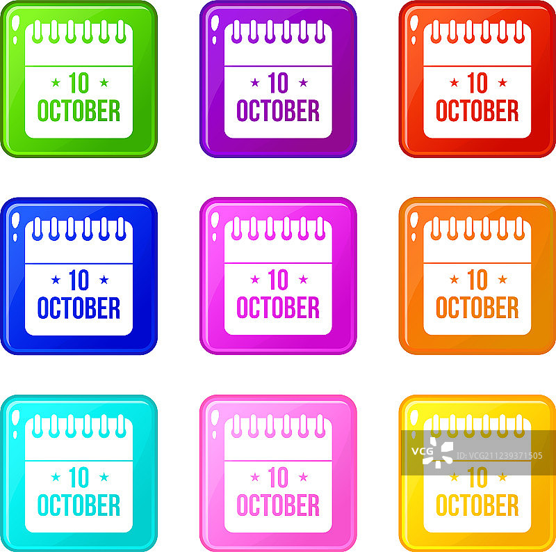 10月日历套装9图片素材