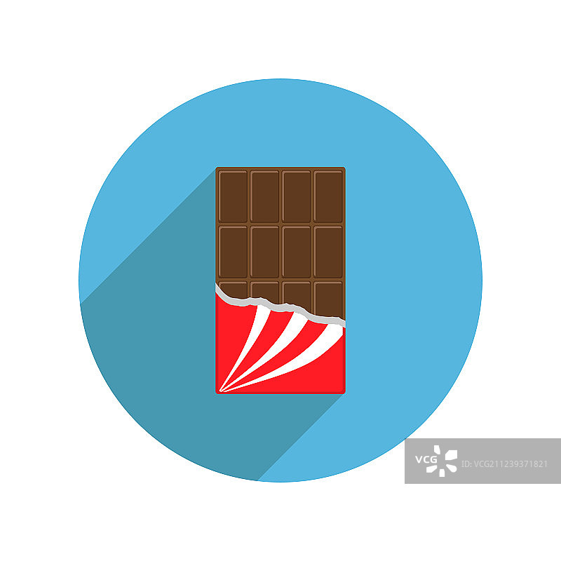 打开的圆形牛奶巧克力棒图标阴影图片素材