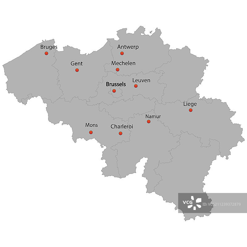 比利时详细地图图片素材