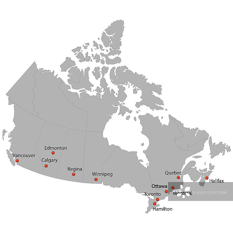 加拿大详细地图图片素材