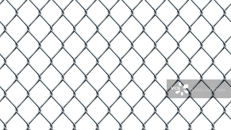 白色背景上的无缝链环栅栏图片素材