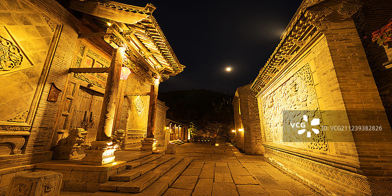 夜晚的古北水镇风光图片素材