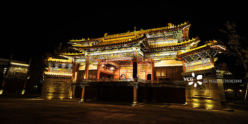 夜晚的古北水镇风光图片素材