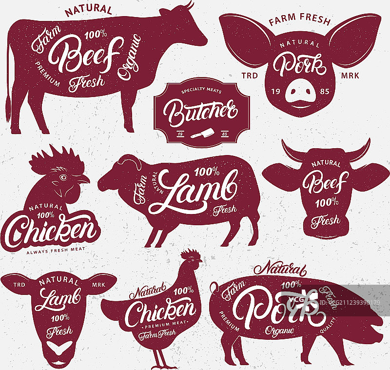 肉店logo标签海报素材图片素材