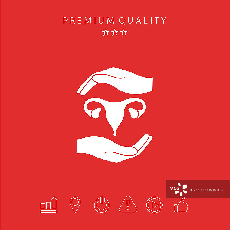 双手捧着女性子宫 - 保护符号图片素材