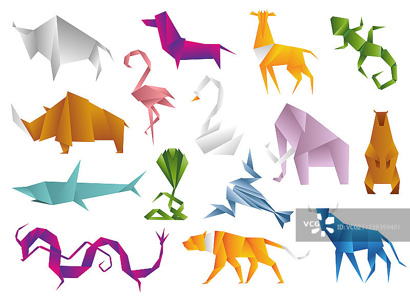 动物折纸套装：日式现代风图片素材