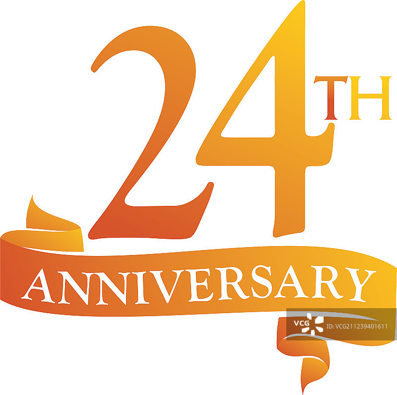 24周年红色缎带图片素材