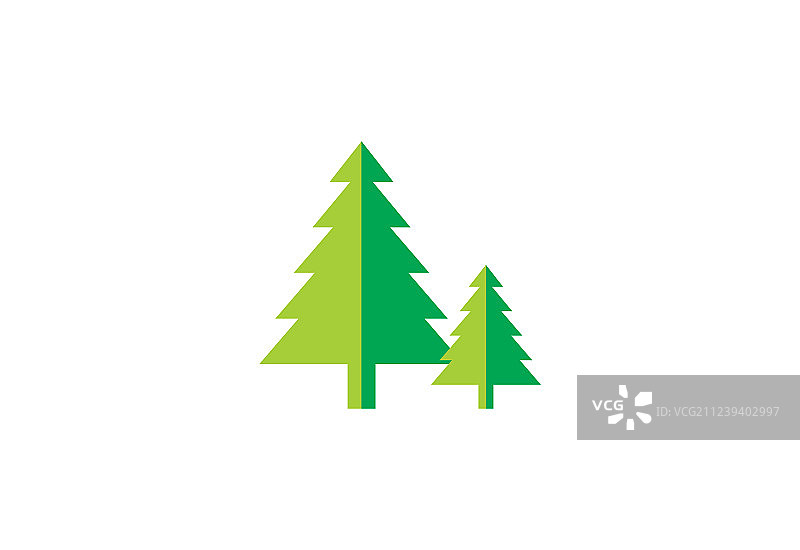绿色松树自然标志图片素材