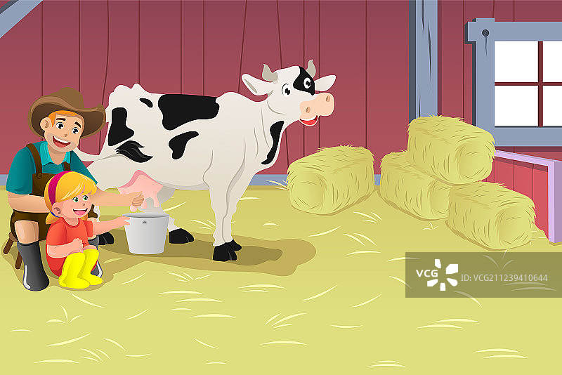 挤牛奶图片素材