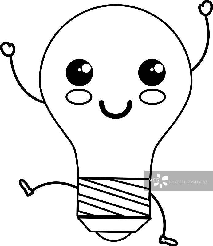 灯泡可爱卡通形象图片素材